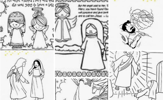 mary jesus and joseph coloring pages