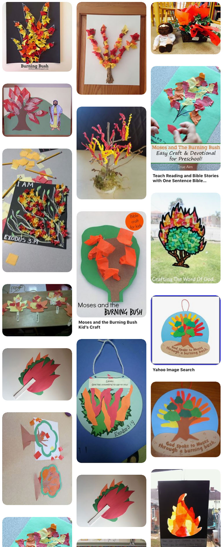 Burning Bush - Colored Paper Craft - SundaySchoolist